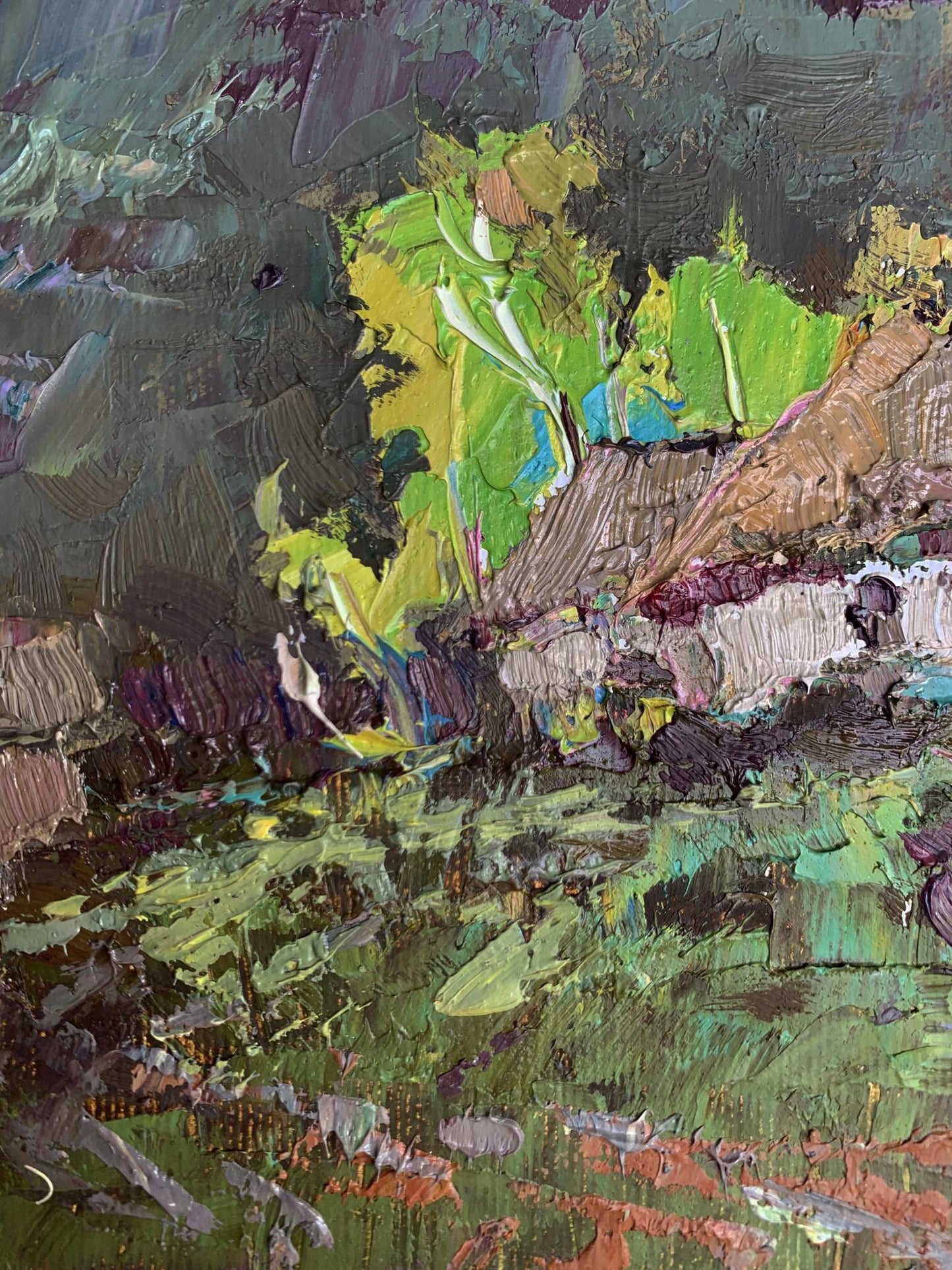 Oil painting Before the Storm by Oksana Ivanyuk textured landscape