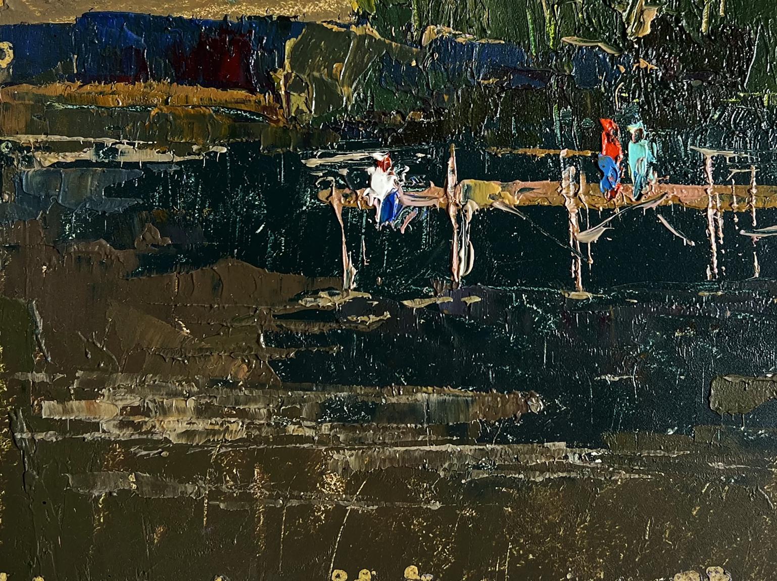 Oil painting Romantic get-togethers by the river by Oksana Ivanyuk