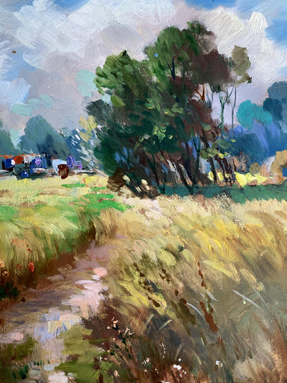 Vibrant impressionist oil painting Wheat Field by Yuriy Suprunchuk