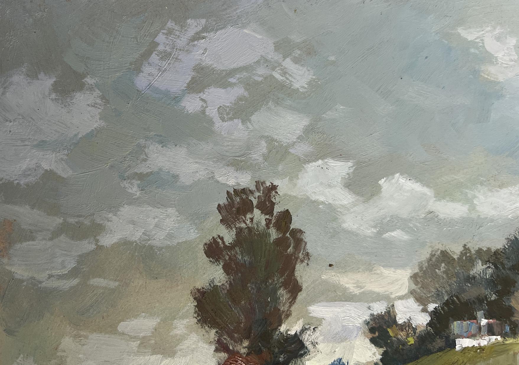 Oil painting of dark green pine tree by Yuriy Suprunchuk
