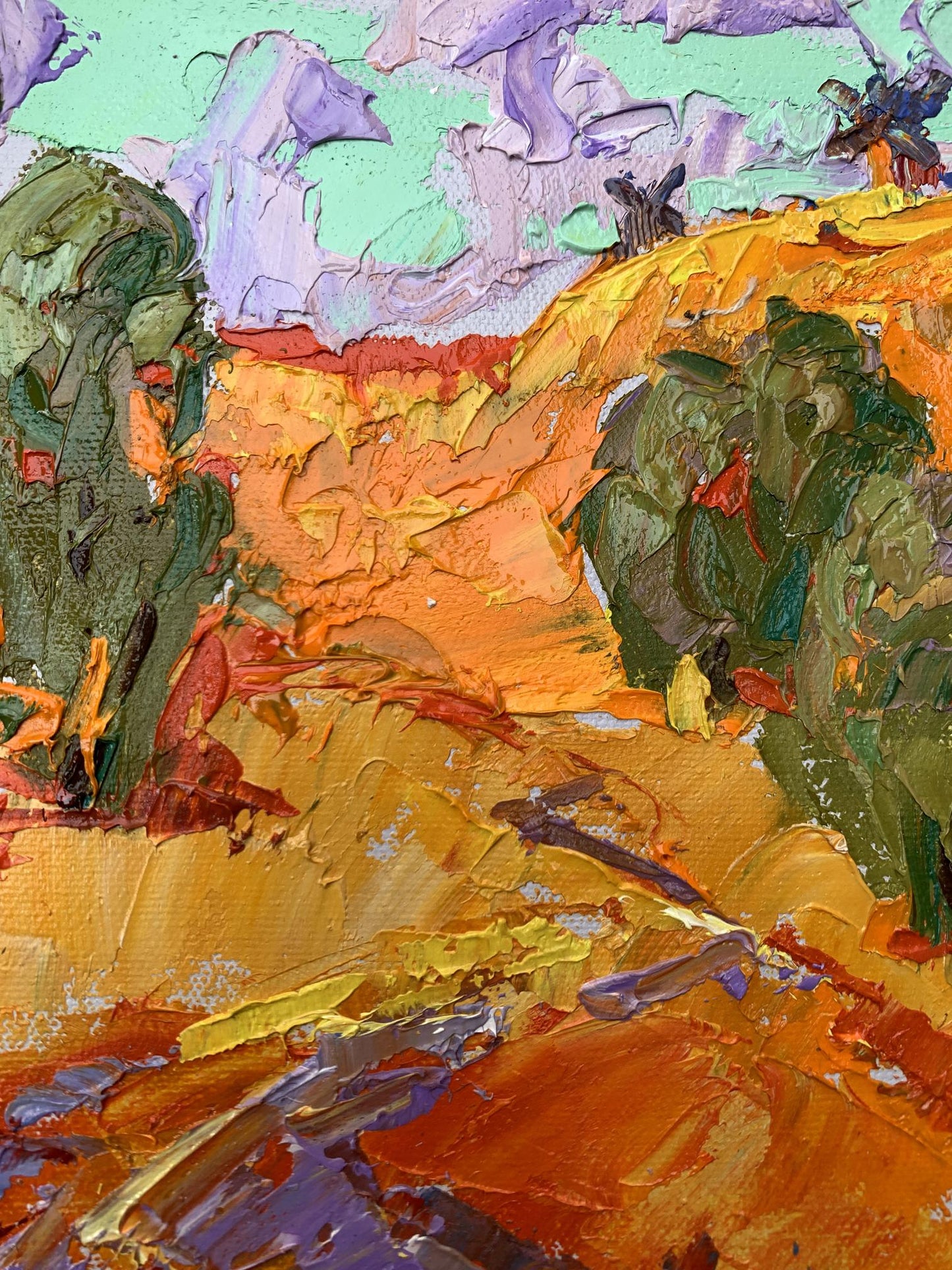 Vibrant impressionist oil painting Strong wind by Ivanyuk Oleksiy