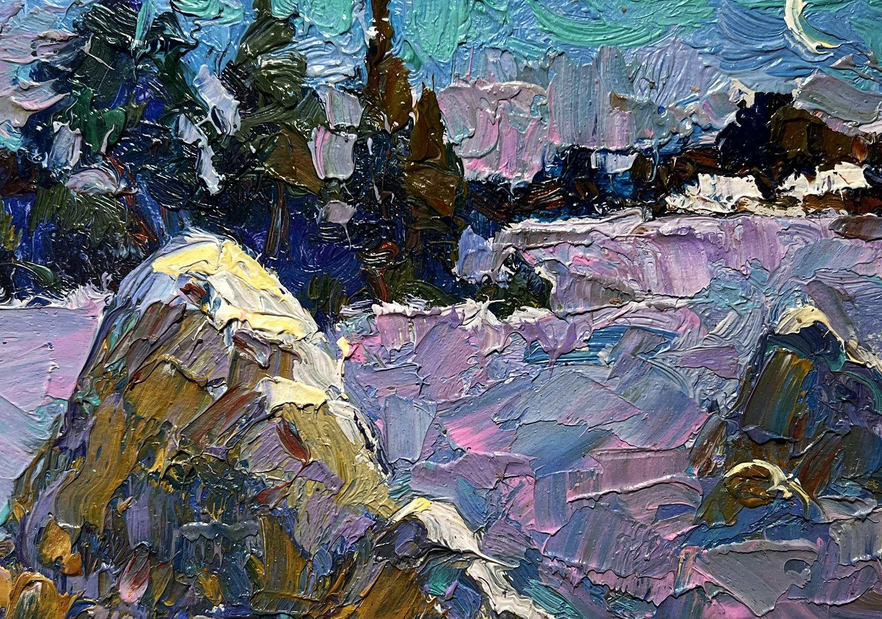 Vibrant impressionist oil painting The field was covered with snow by Oleksiy Ivanyuk