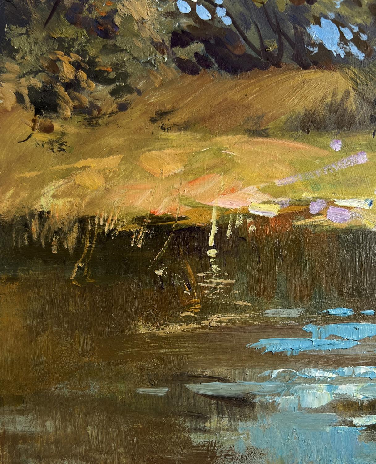 Impressionistic oil painting Summer journey along the river by Yuriy Suprunchuk