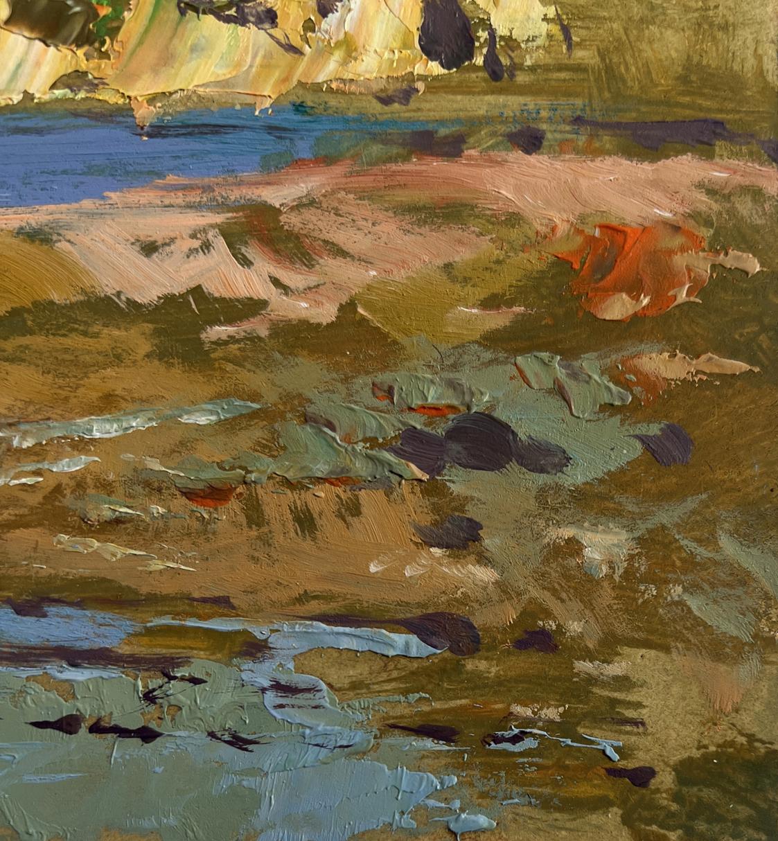Impasto oil painting Silence at the foot of the mountains by Yuriy Suprunchuk