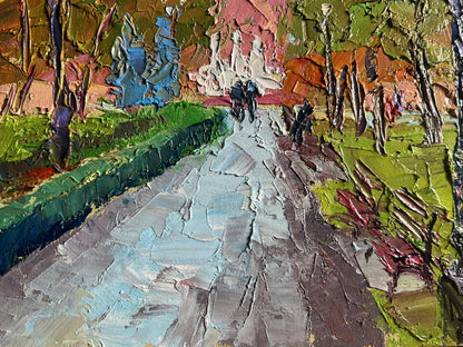 Oil painting of City National Park by Boris Serdyuk vibrant forest path
