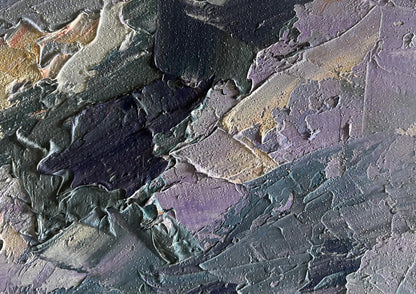 Oil painting Before the Rain by Boris Serdyuk, abstract textured purples and golds