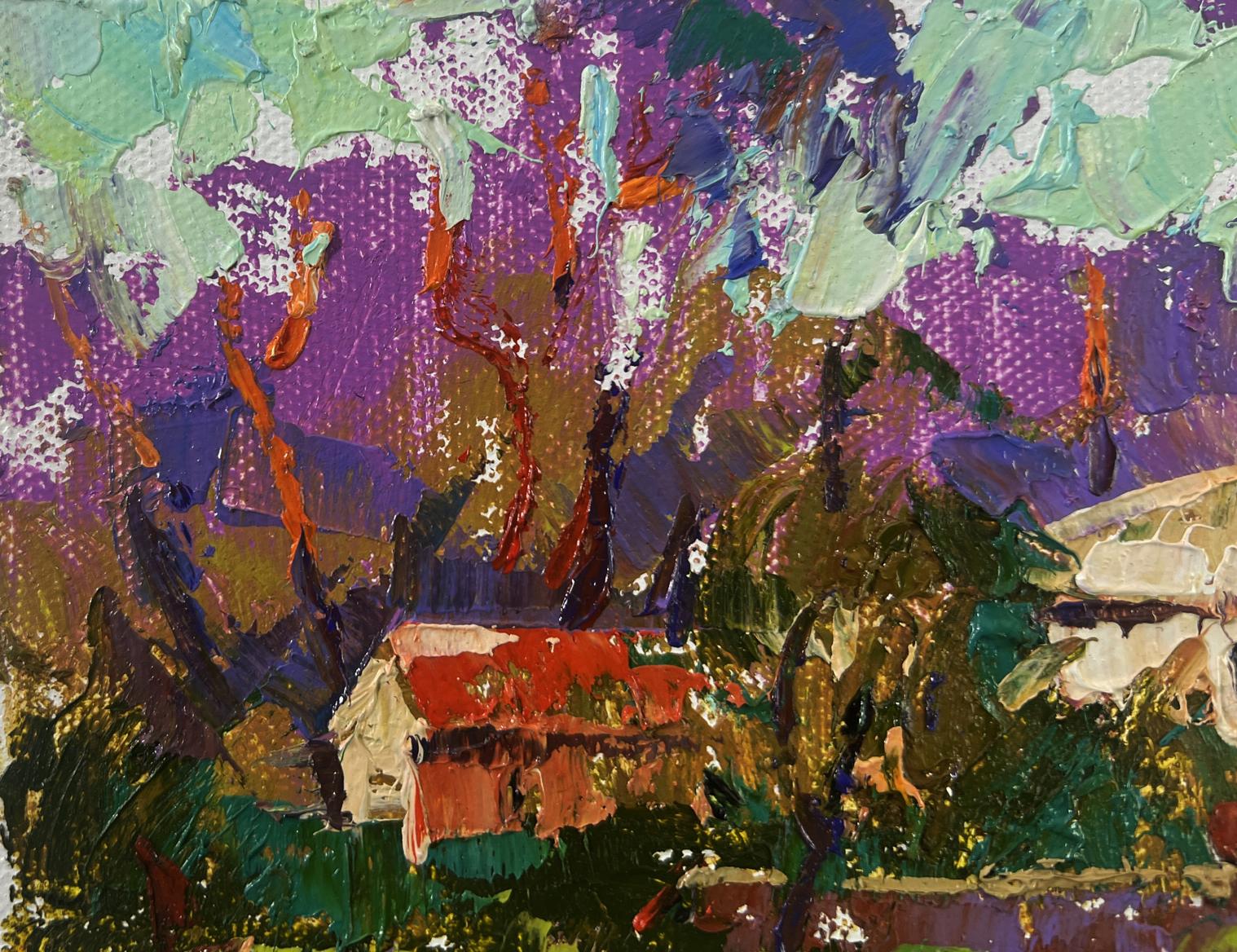 Vibrant impressionist oil painting Spring evening in the light of the sky by Oleksiy Ivanyuk