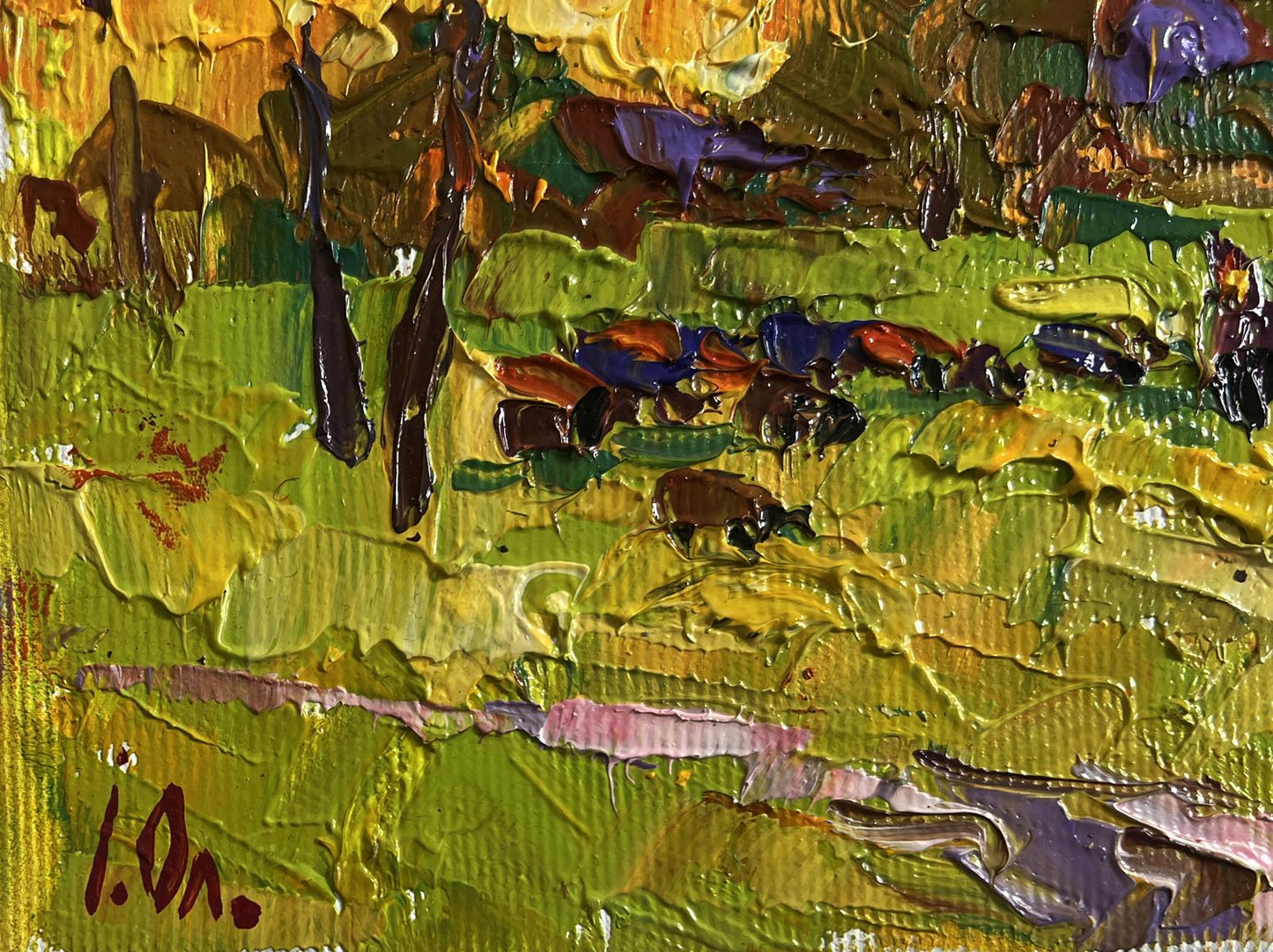 Oil painting The summer sky is burning by Oleksiy Ivanyuk vibrant landscape