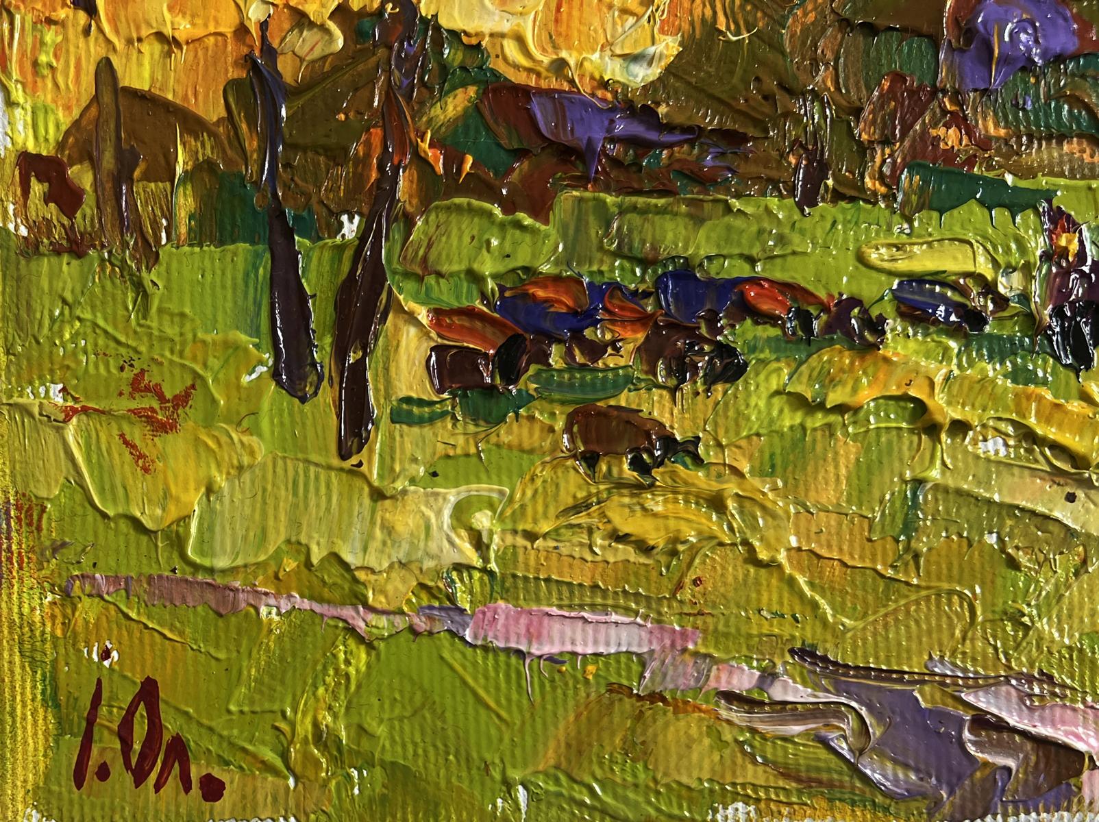 Oil painting The summer sky is burning by Oleksiy Ivanyuk vibrant landscape