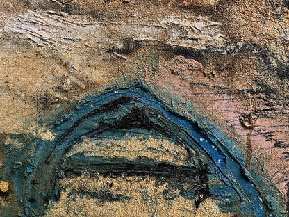 Oil painting Contrary to by Serhiy Kovalev: blue archway textured abstract
