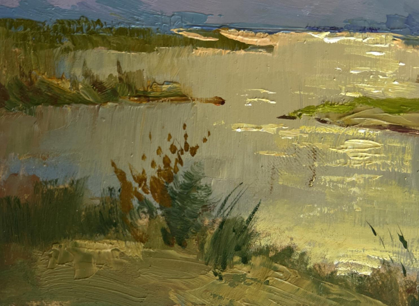 Impressionistic oil painting The sun says goodbye to the horizon by Yuriy Suprunchuk