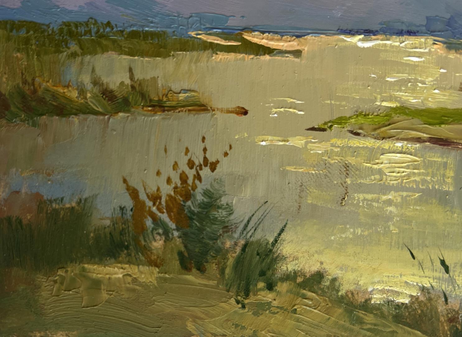 Impressionistic oil painting The sun says goodbye to the horizon by Yuriy Suprunchuk