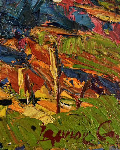 Vibrant impressionist oil painting Autumn aflame of fire by Oleksiy Ivanyuk