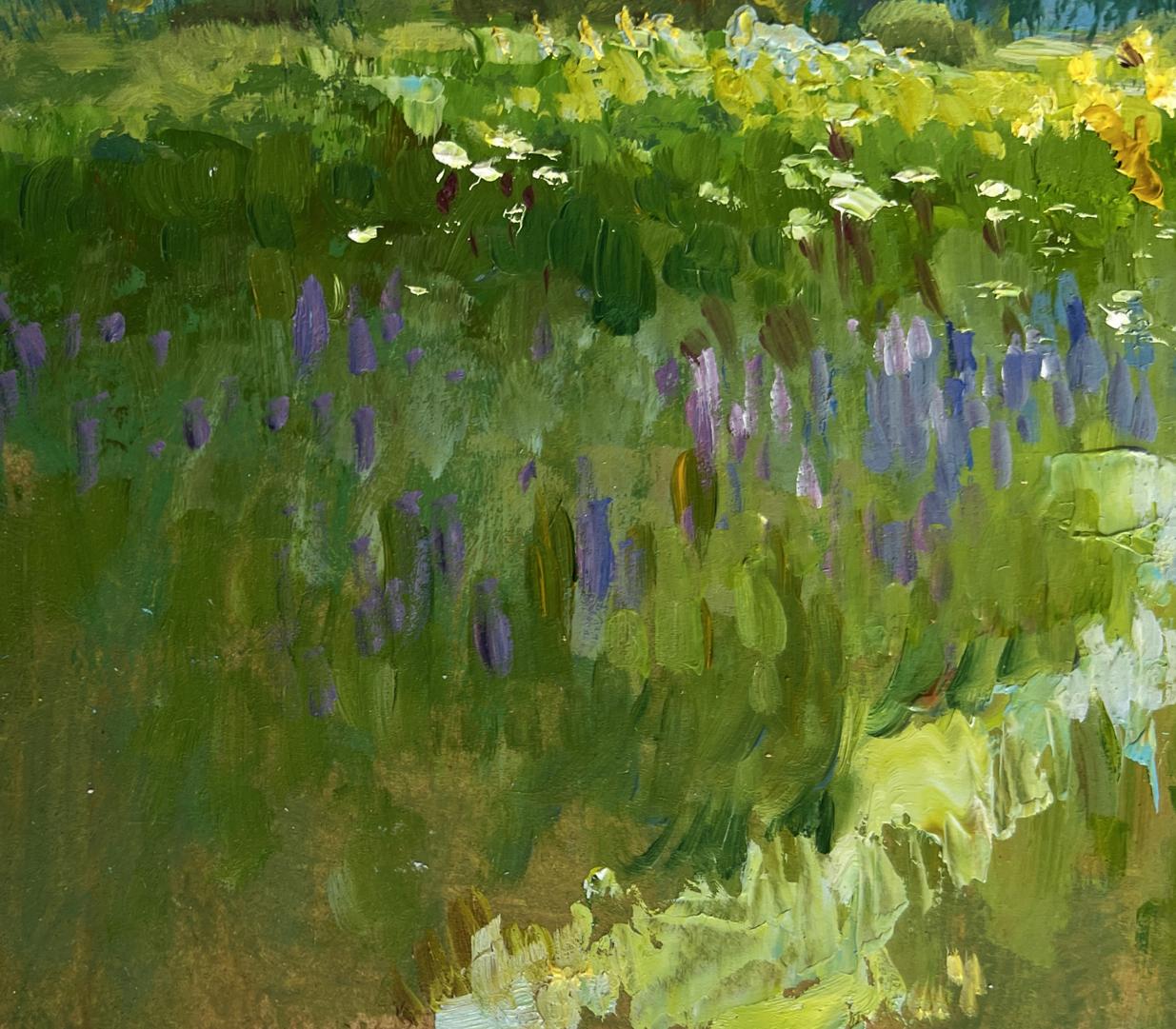 Vibrant impressionist oil painting of sunflower fields by Yuriy Suprunchuk