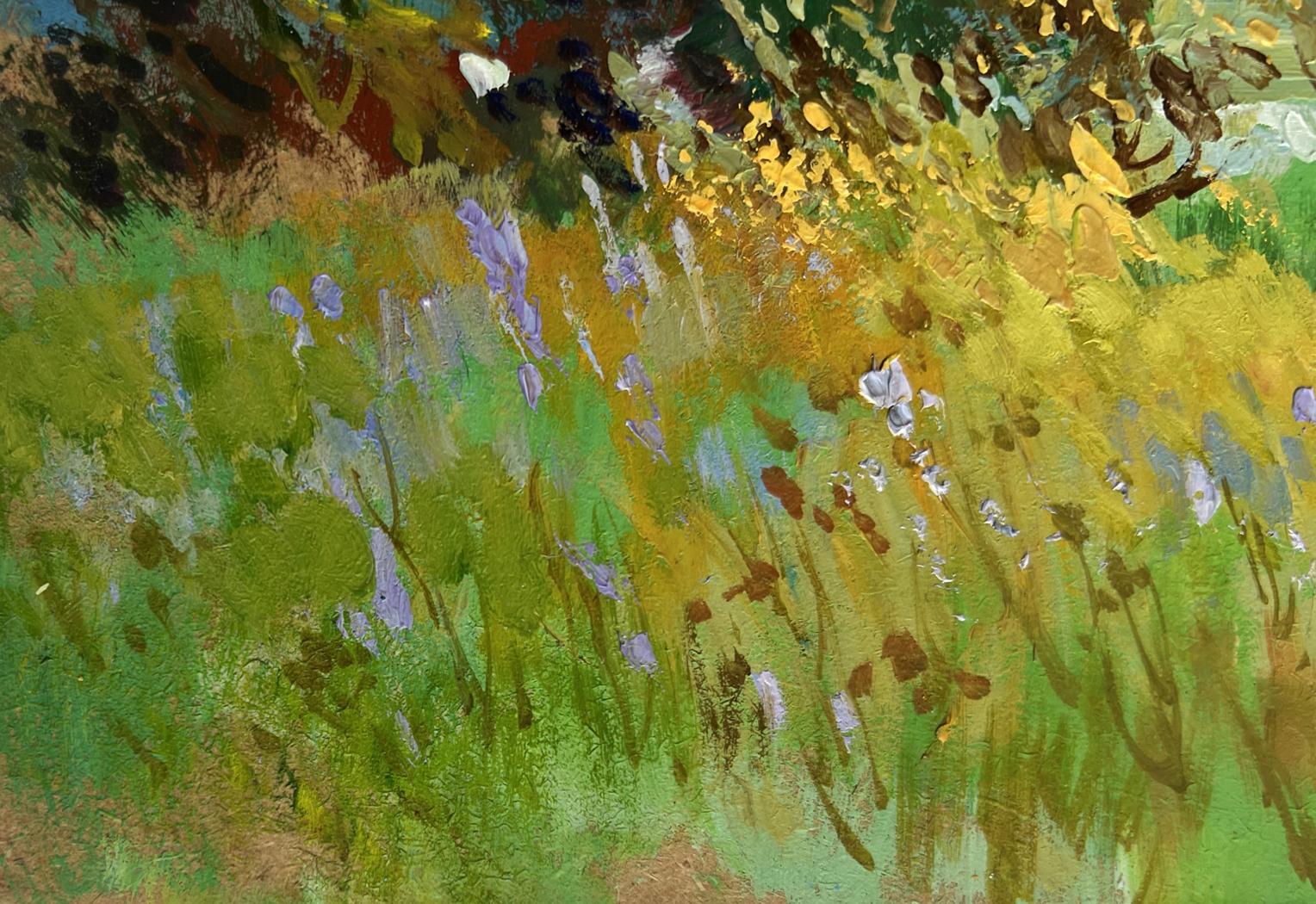 Vibrant impressionist oil painting of flower field by Yuriy Suprunchuk