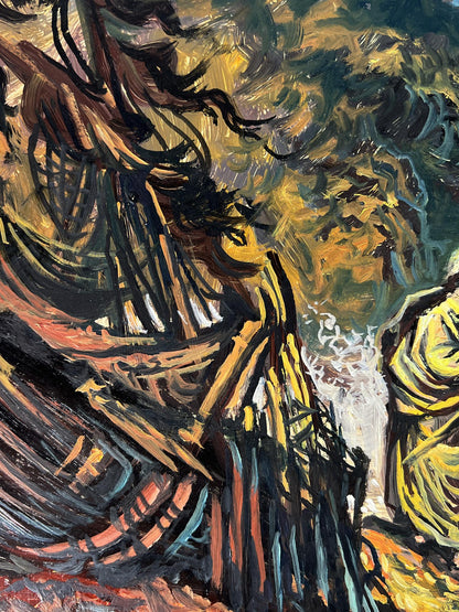 Oil painting of Jesus by the seashore by Alexander Litvinov