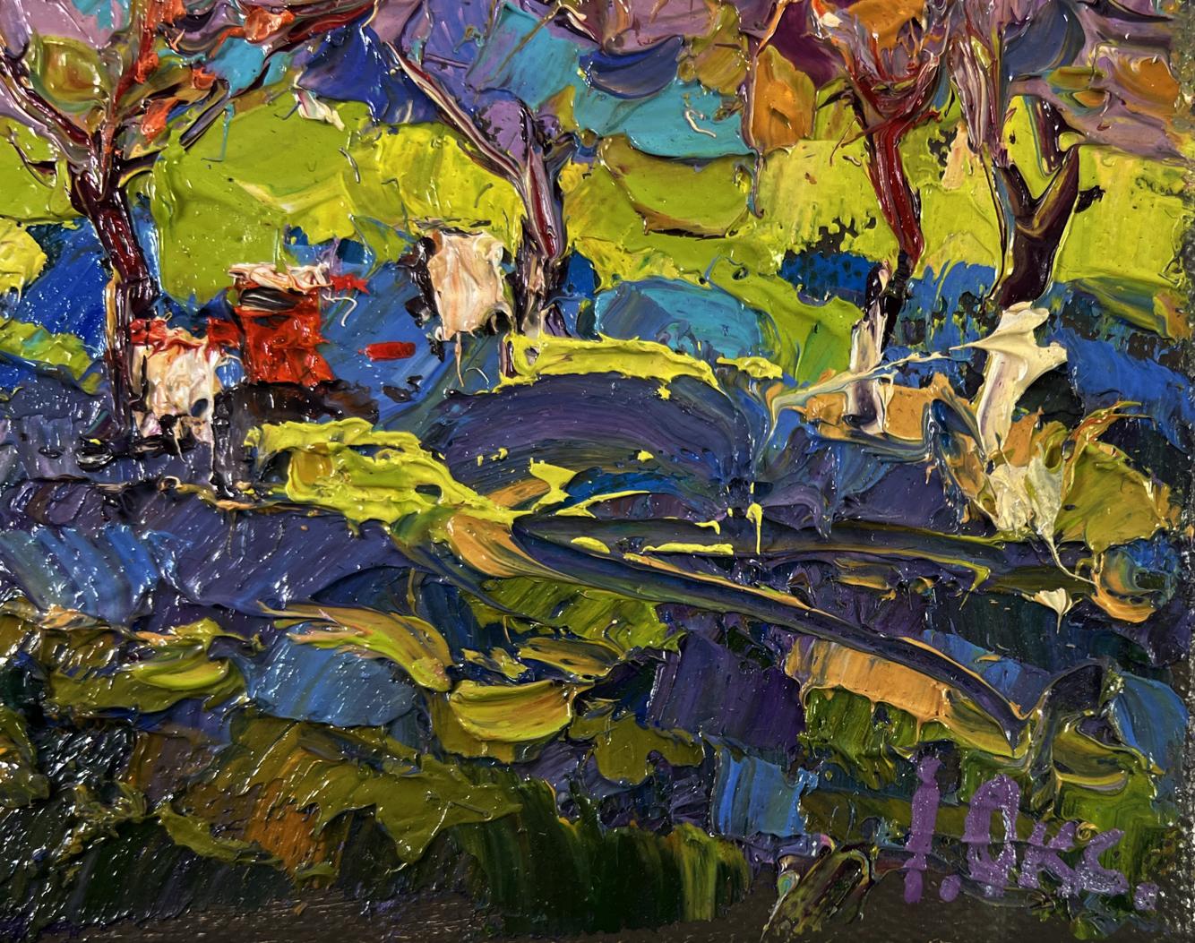 Vibrant impressionist oil painting by Oksana Ivanyuk with spring colors