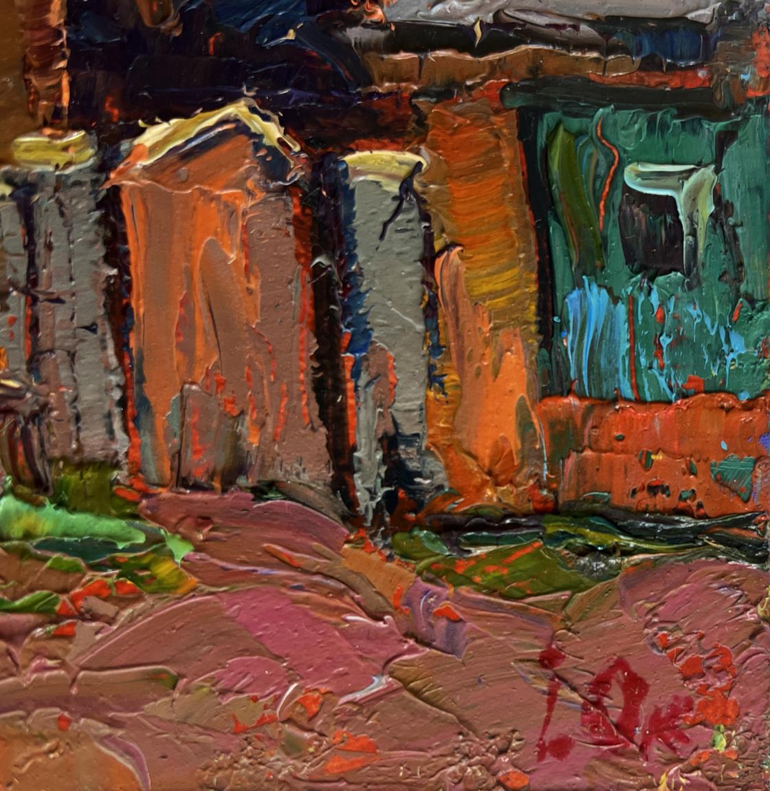 Vibrant impressionist oil painting Evening Silence in the Village by Oksana Ivanyuk