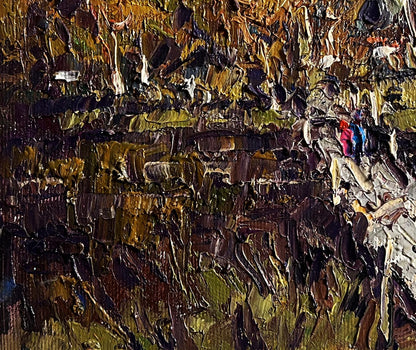 Impasto oil painting To the Other Side of the River by Oksana Ivanyuk