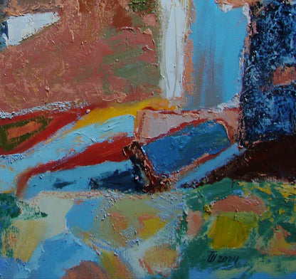 Oil painting Breakfast on the grass by Tatyana Shulyak abstract expressionist