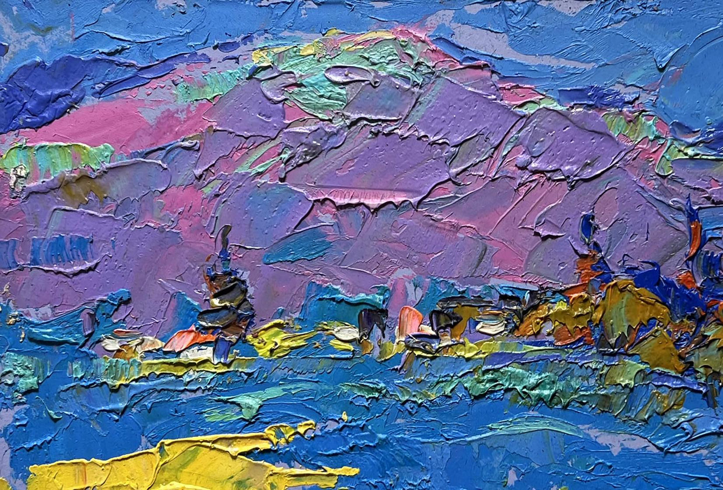 Vibrant impressionist oil painting Twilight in the Mountains by Oleksiy Ivanyuk