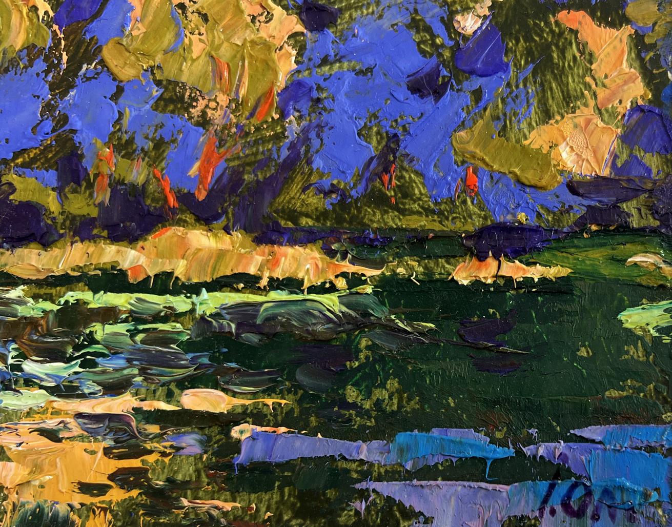Vibrant impressionist oil painting Evening boat ride by Oleksiy Ivanyuk