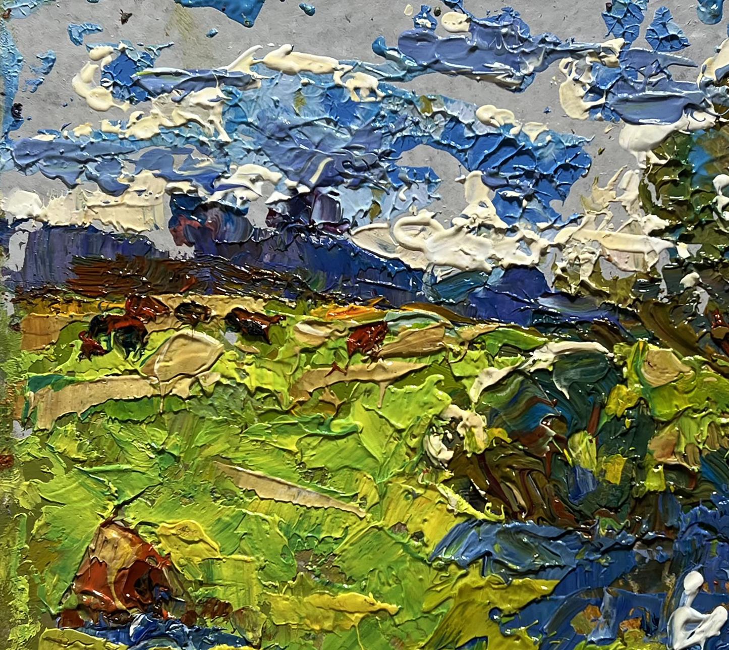 Vibrant impressionist oil painting Summer smell of grass by Oleksiy Ivanyuk