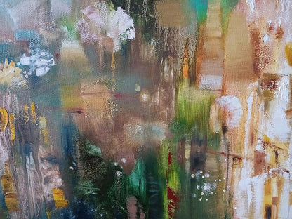 Abstract Painting with Flower