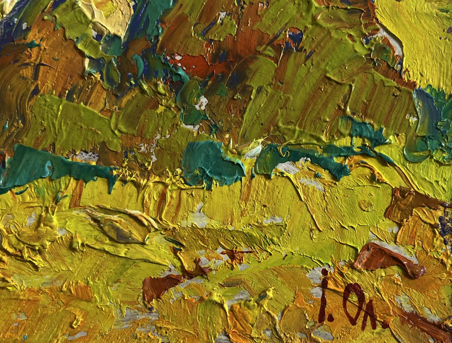 Oil painting Sunny hot day in the field by Oleksiy Ivanyuk vibrant impasto