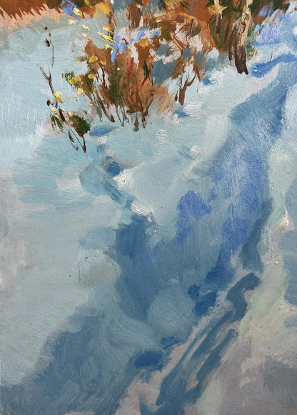 Oil painting Winter path in the forest by Yuriy Suprunchuk snowy landscape