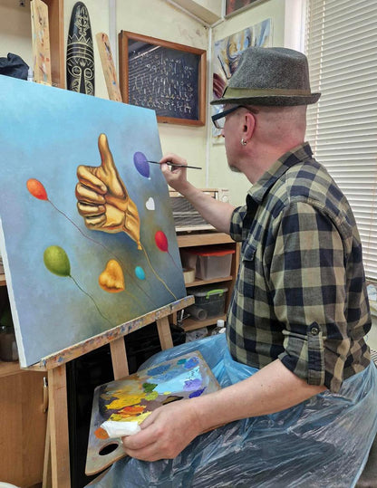 Oil painting Golden Like Sergey Voichenko
