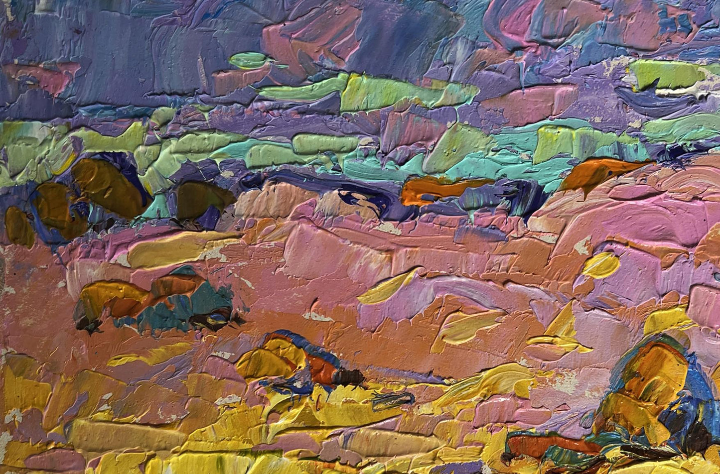 Vibrant Oil painting Morning summer meadows by Oleksiy Ivanyuk