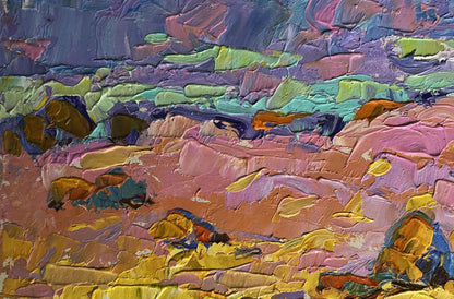 Vibrant Oil painting Morning summer meadows by Oleksiy Ivanyuk