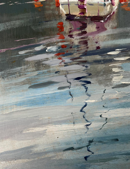 Abstract watercolor oil painting Between the sea and the sky by Yuriy Suprunchuk