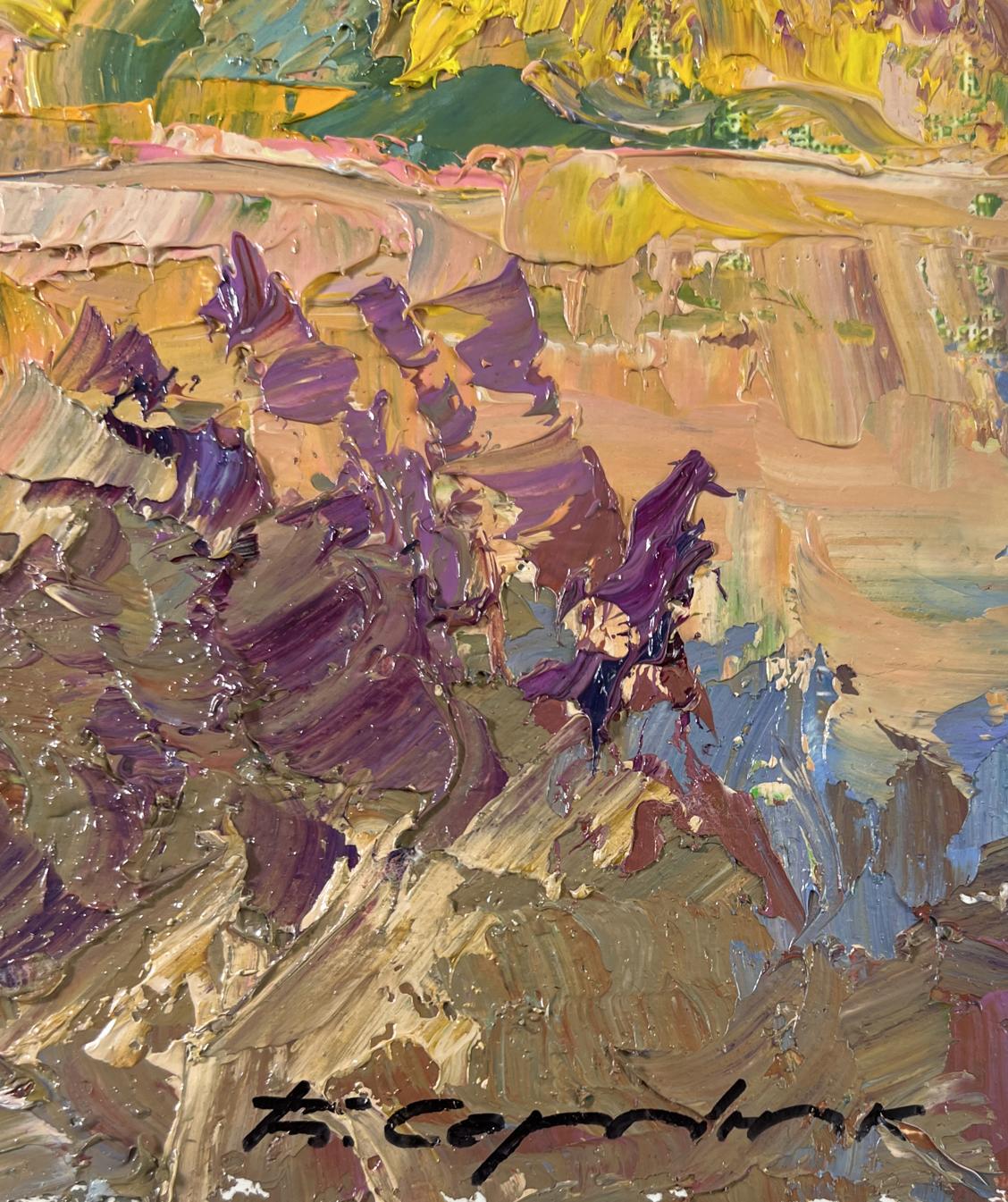 Vibrant impressionist oil painting August summer day by Boris Serdyuk