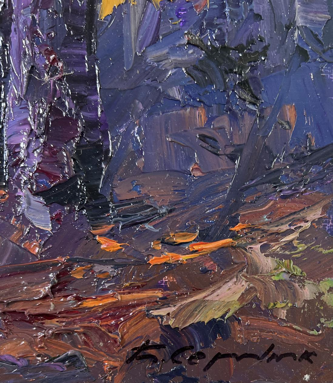 Oil painting Fog in the autumn forest by Boris Serdyuk