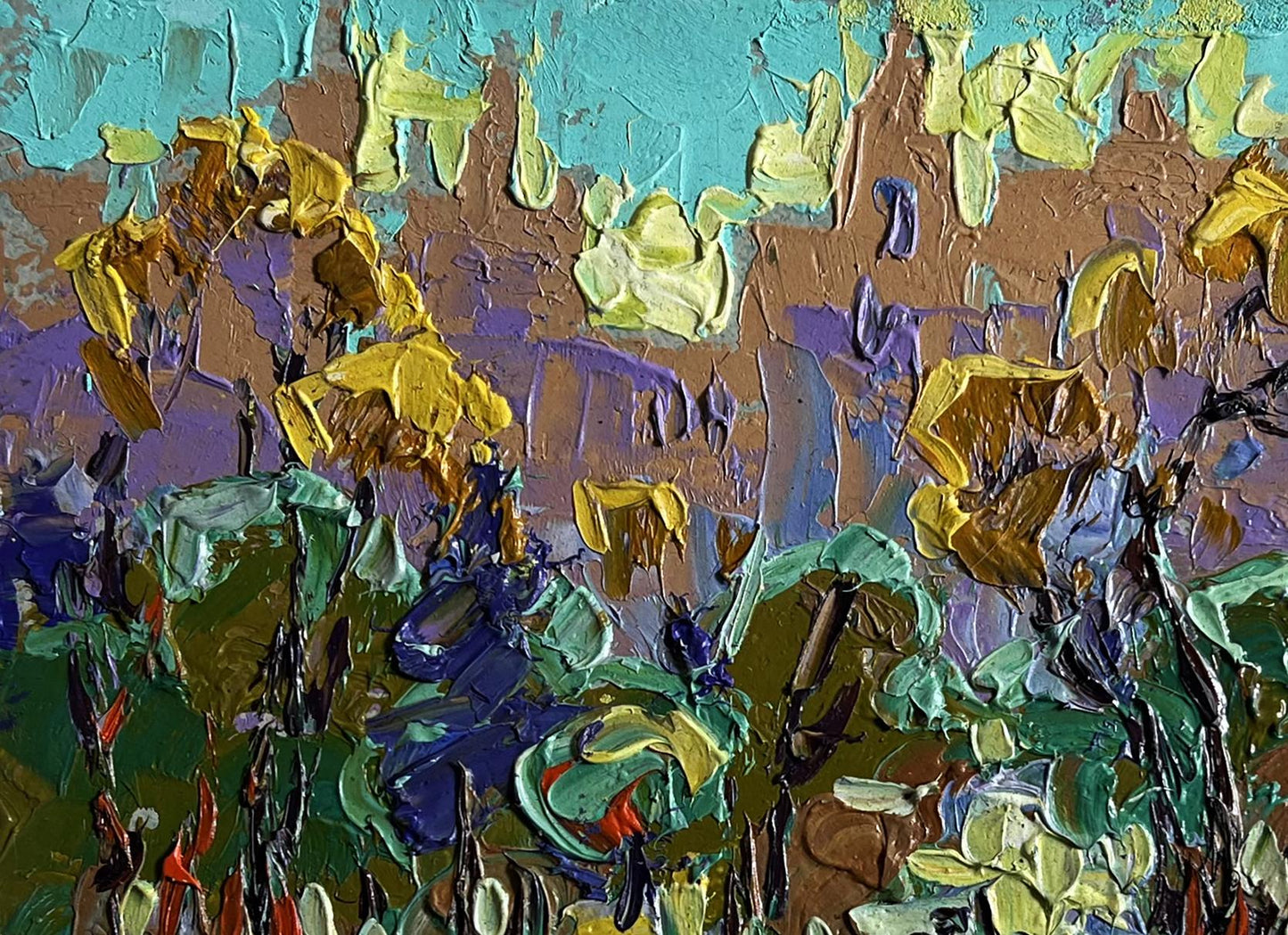 Vibrant impressionist oil painting Morning bustle of the city by Oleksiy Ivanyuk