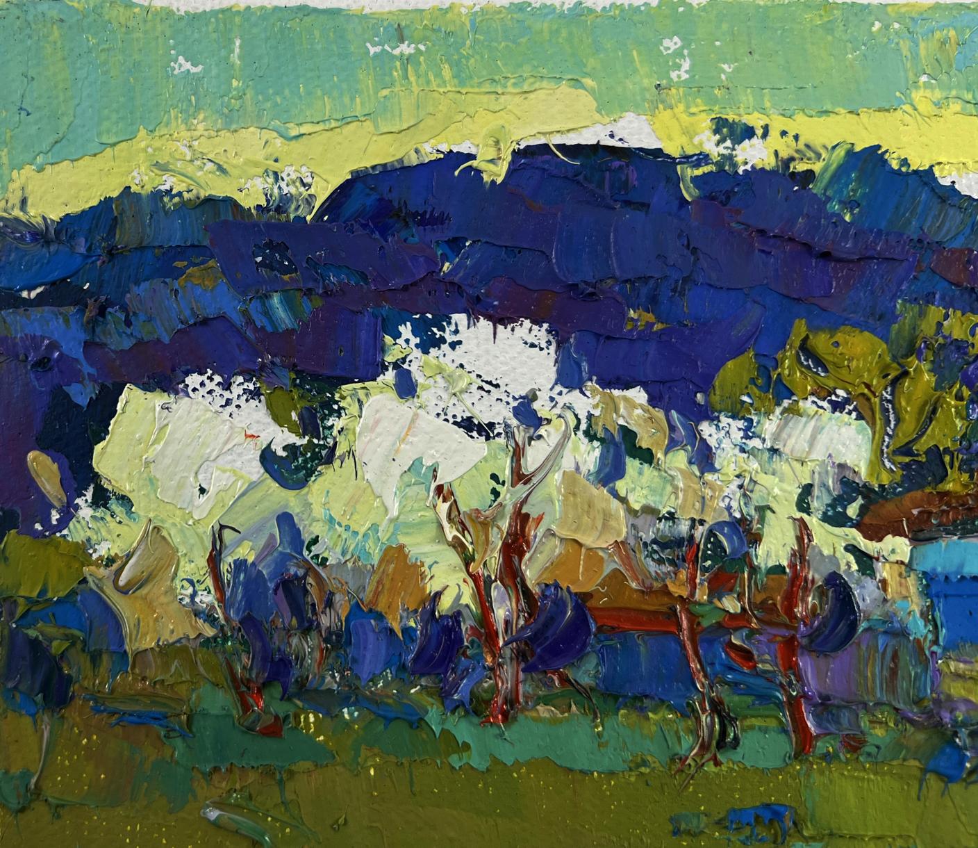 Vibrant impressionistic oil painting Beyond the Village by Oksana Ivanyuk
