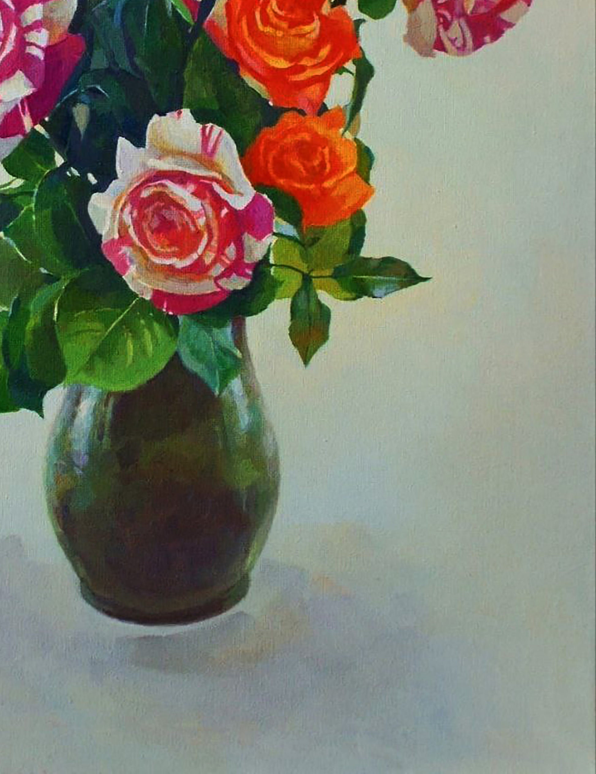 Oil painting of pink beauty flowers by Anastasia Yaroshevich