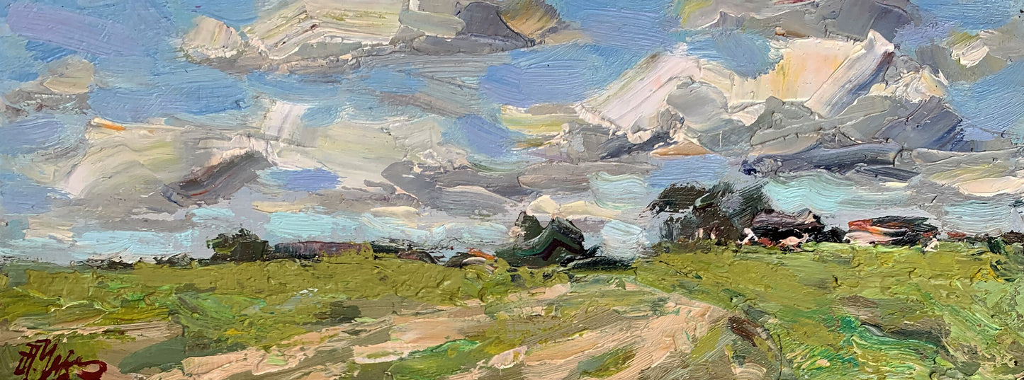 Vibrant impressionist field painting by Alexander Cherednichenko fine art wholesale