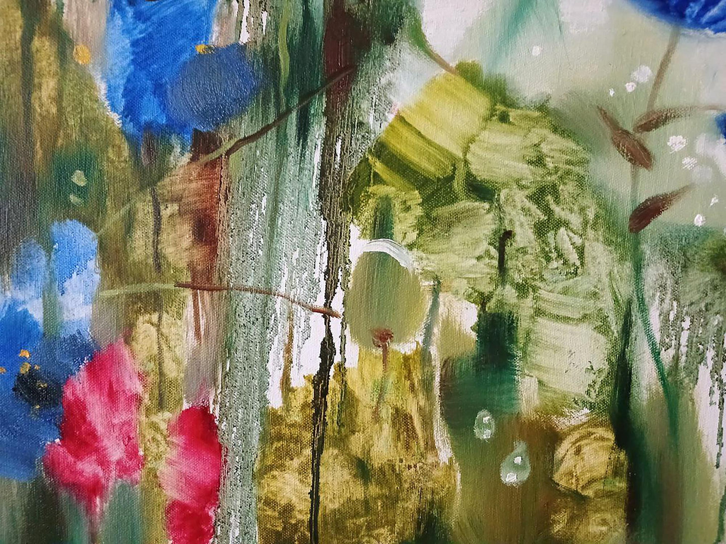 Abstract oil painting Morning Dew by Anatoly Tarabanov with bold colorful strokes