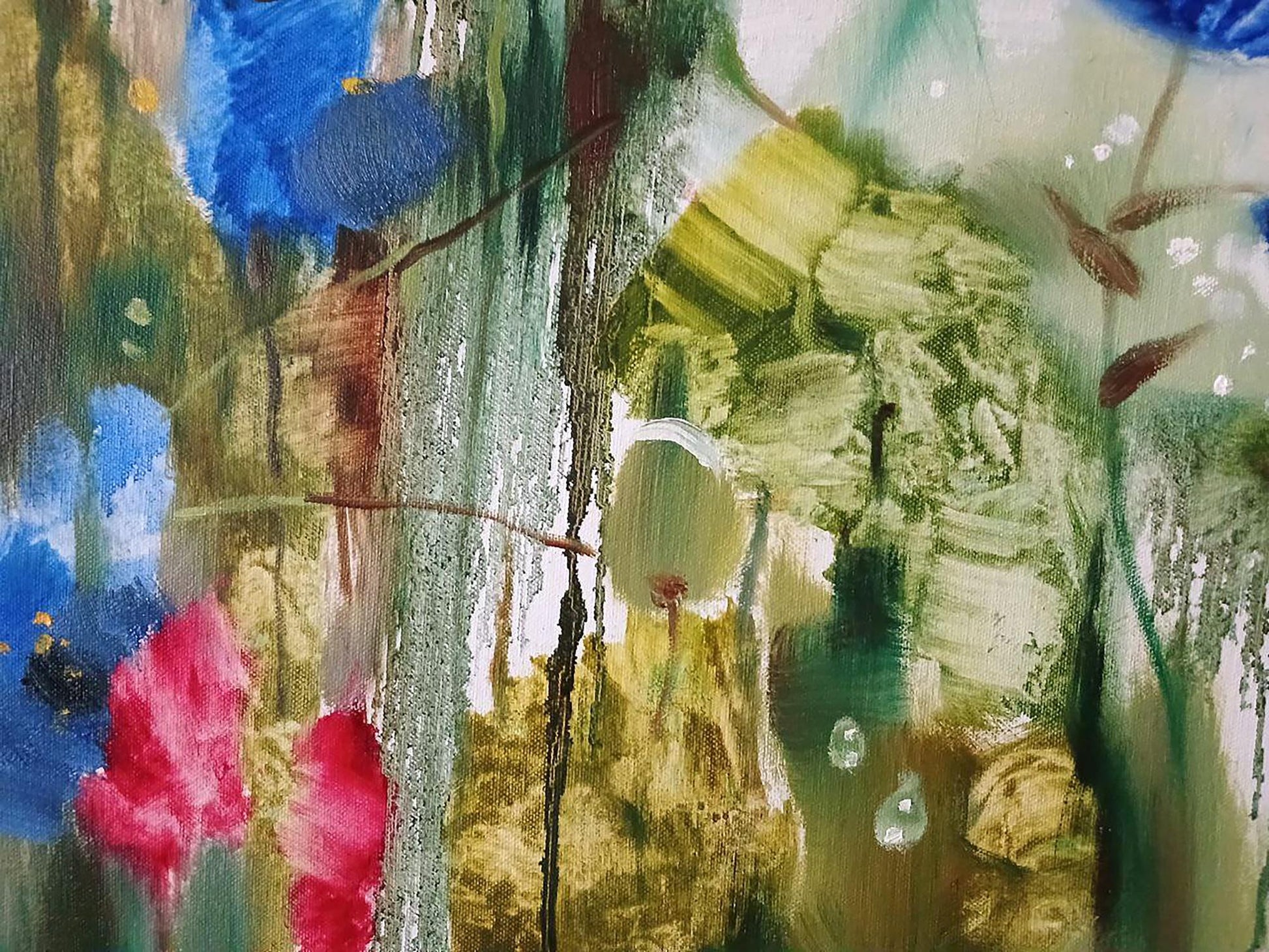 Abstract oil painting Morning Dew by Anatoly Tarabanov with bold colorful strokes