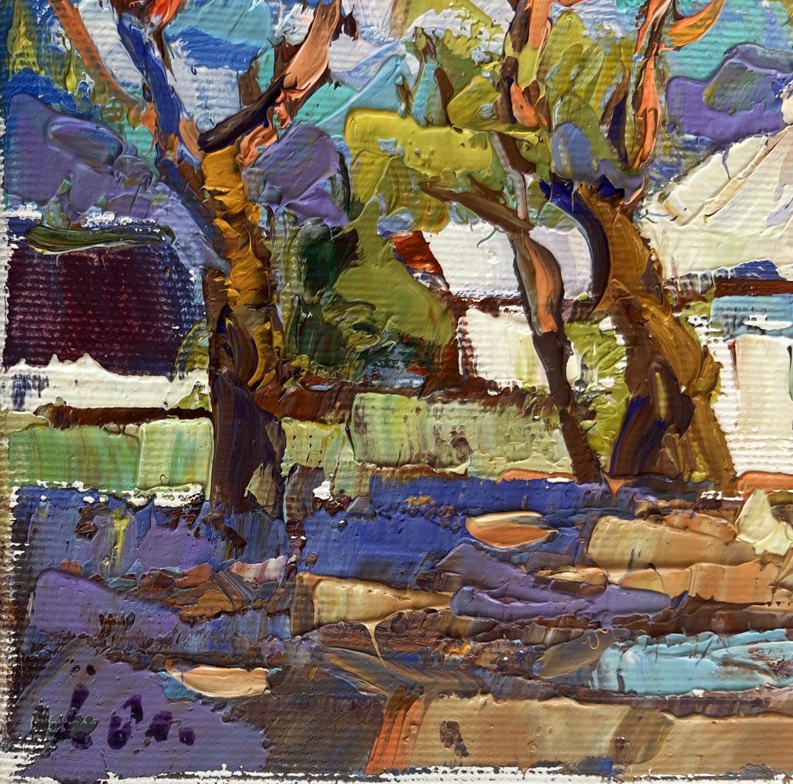 Vibrant impressionist oil painting Spring days in the village by Oleksiy Ivanyuk