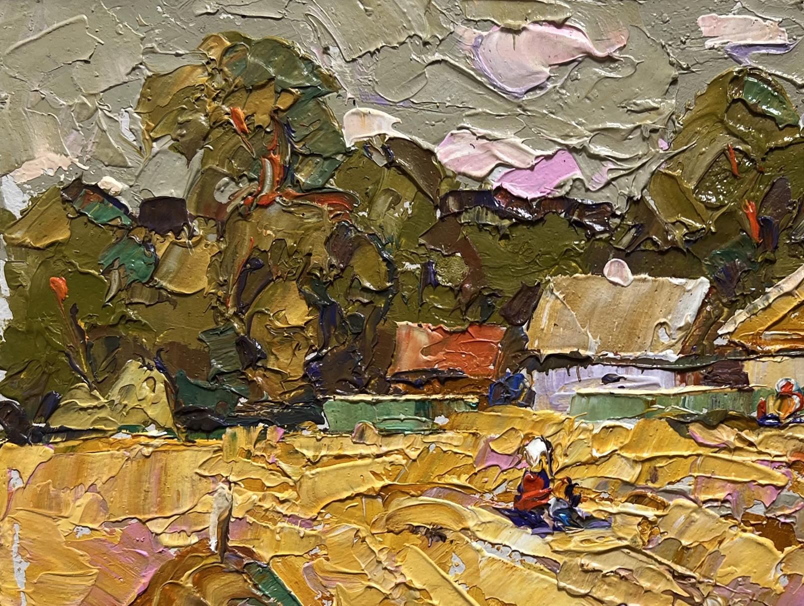 Oil painting The path leading home by Oksana Ivanyuk rural landscape