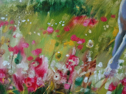 Vibrant impressionist wildflower meadow oil painting by Anatoly Tarabanov