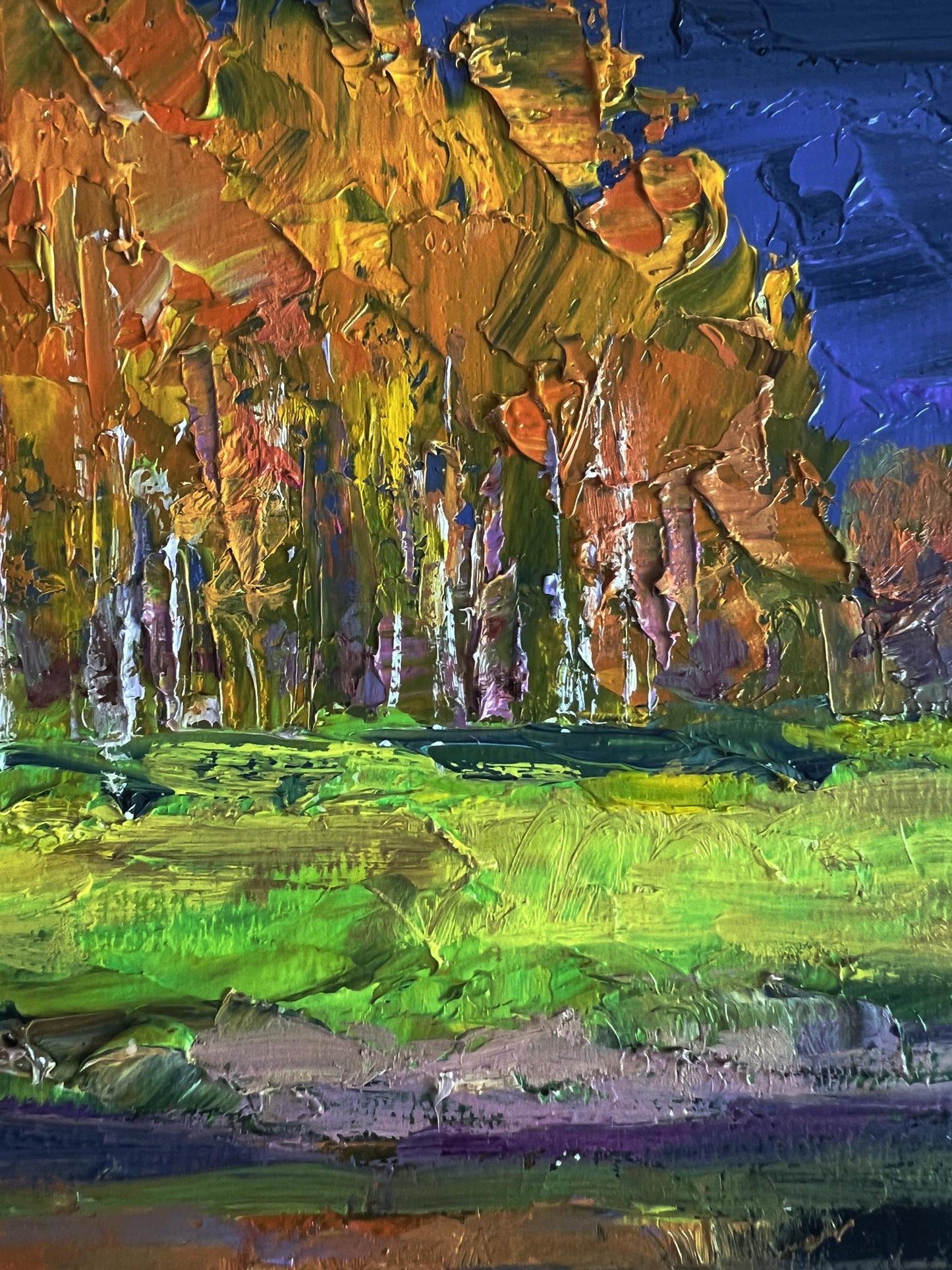 Oil painting Autumn on the shore river by Boris Serdyuk