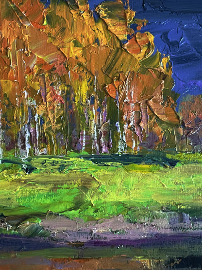 Oil painting Autumn on the shore river by Boris Serdyuk