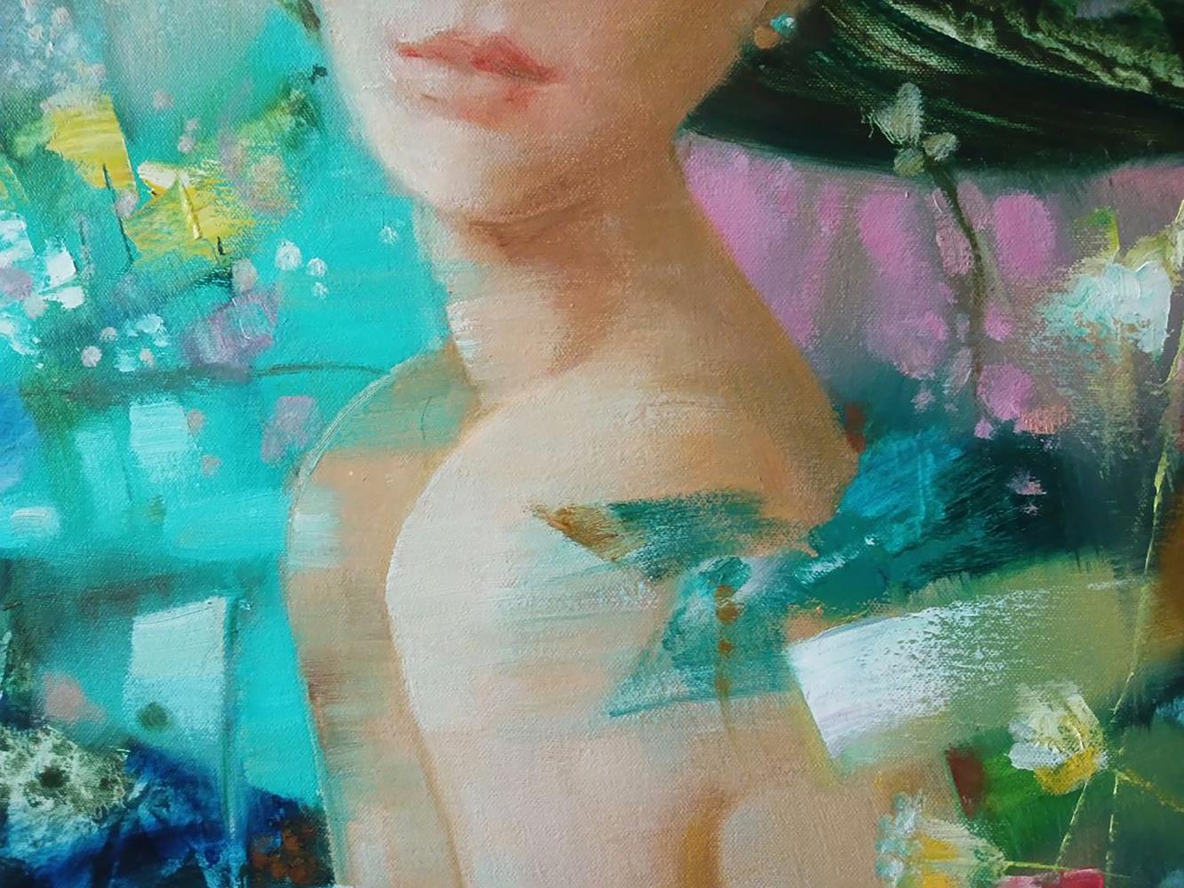 Abstract oil painting The girl is dreaming by Anatoly Tarabanov
