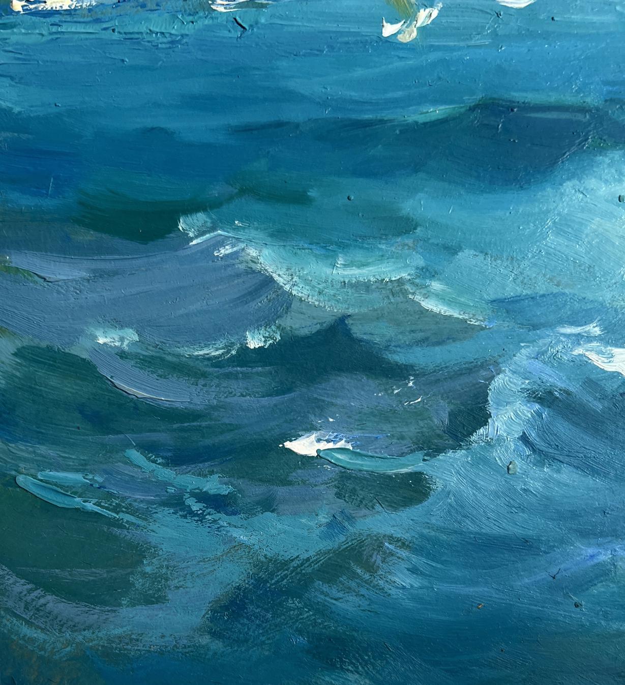 Abstract oil painting of sailing holidays at sea by Yuriy Suprunchuk
