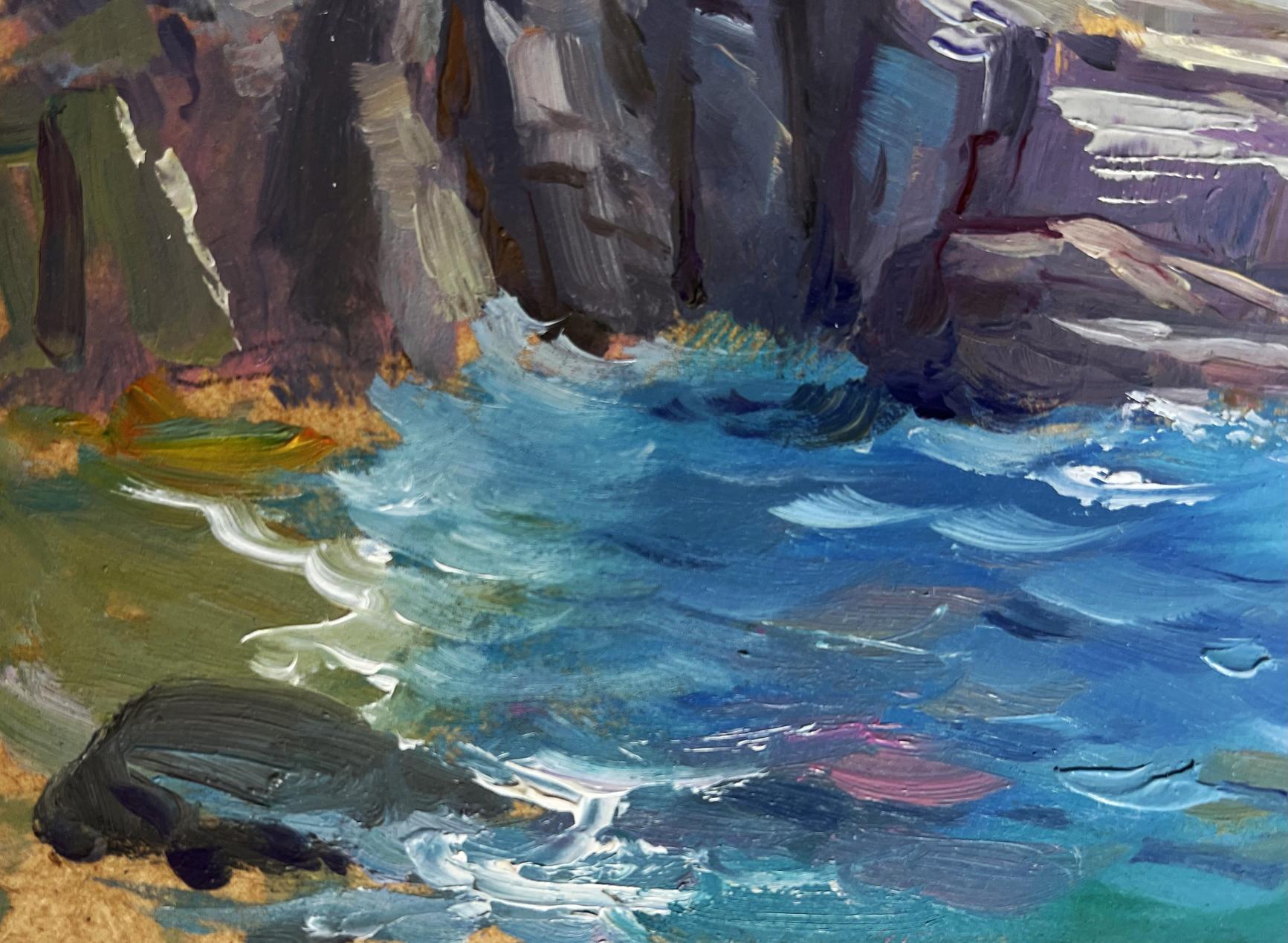 Impressionistic oil painting of cloudy day at sea by Yuriy Suprunchuk